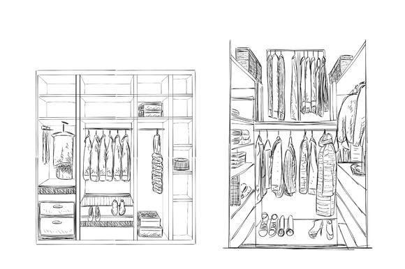 SLIDING WARDROBES WITH SHELVES 2 Sketchofaslidingwardrobe