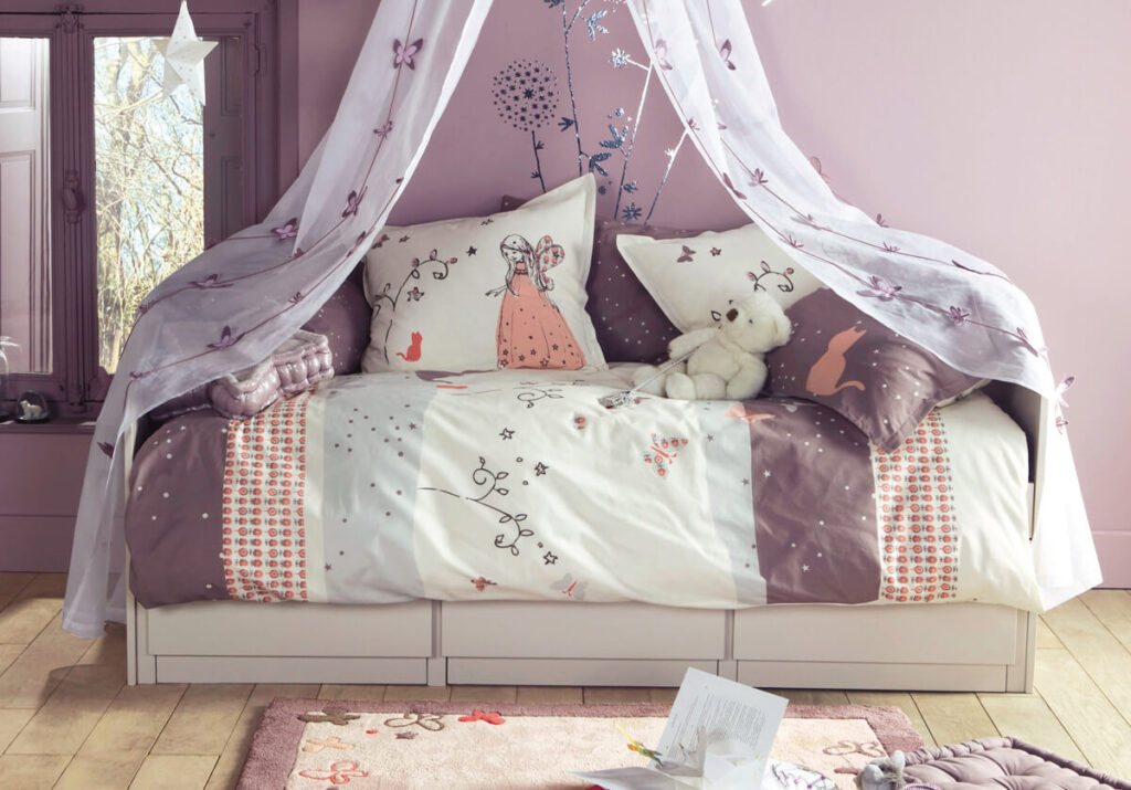endearing soft purple baby nursery with hanging bed amazing childrens bedroom decorating ideas interior also white pillows and windows inspiration